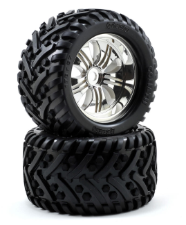 HPI GOLIATH TYRE 7" ON TREMOR WHEEL CHROME WITH 17MM HEX 4728